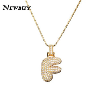 NOVOKUPI CZ Ogrlica s privjeskom od cirkonijskih kristala 26 slova AZ za muškarce Žene Punk Ogrlica s inicijalima imena Modni hip hop nakit