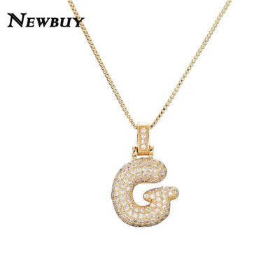 NOVOKUPI CZ Ogrlica s privjeskom od cirkonijskih kristala 26 slova AZ za muškarce Žene Punk Ogrlica s inicijalima imena Modni hip hop nakit