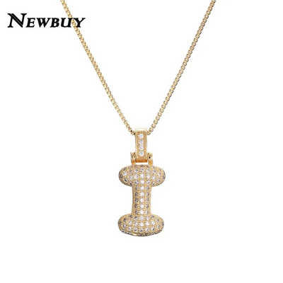 NOVOKUPI CZ Ogrlica s privjeskom od cirkonijskih kristala 26 slova AZ za muškarce Žene Punk Ogrlica s inicijalima imena Modni hip hop nakit