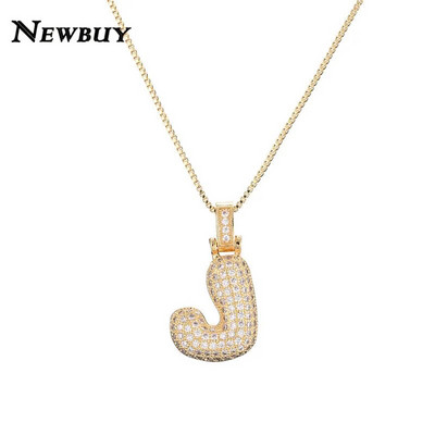 NOVOKUPI CZ Ogrlica s privjeskom od cirkonijskih kristala 26 slova AZ za muškarce Žene Punk Ogrlica s inicijalima imena Modni hip hop nakit