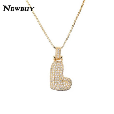 NOVOKUPI CZ Ogrlica s privjeskom od cirkonijskih kristala 26 slova AZ za muškarce Žene Punk Ogrlica s inicijalima imena Modni hip hop nakit