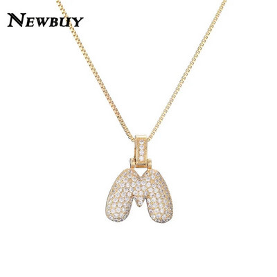 NOVOKUPI CZ Ogrlica s privjeskom od cirkonijskih kristala 26 slova AZ za muškarce Žene Punk Ogrlica s inicijalima imena Modni hip hop nakit