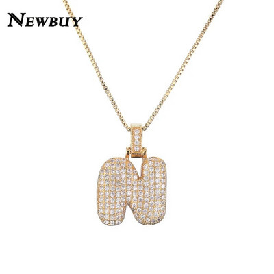 NOVOKUPI CZ Ogrlica s privjeskom od cirkonijskih kristala 26 slova AZ za muškarce Žene Punk Ogrlica s inicijalima imena Modni hip hop nakit