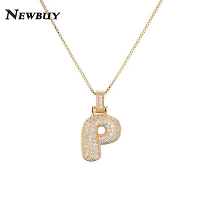 NOVOKUPI CZ Ogrlica s privjeskom od cirkonijskih kristala 26 slova AZ za muškarce Žene Punk Ogrlica s inicijalima imena Modni hip hop nakit