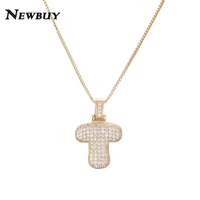 NOVOKUPI CZ Ogrlica s privjeskom od cirkonijskih kristala 26 slova AZ za muškarce Žene Punk Ogrlica s inicijalima imena Modni hip hop nakit