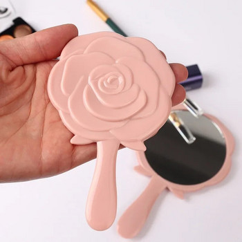 Ретро форма на розово цвете 3D стерео козметично компактно огледало за грим 4 цвята Изберете ръчно огледало Ръчно огледало Компактно огледало