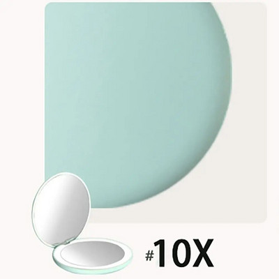 2X/10X didinamasis veidrodis rankinis makiažo veidrodis 6500K LED makiažo veidrodis dvipusis kišeninis makiažo veidrodis Magnetinis kosmetinis veidrodis