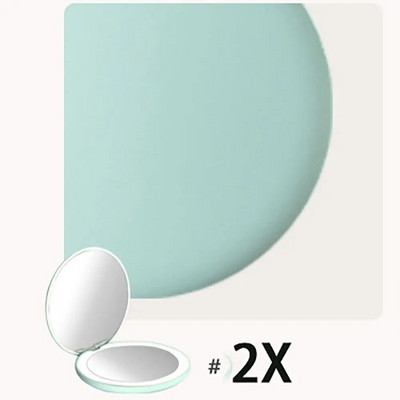 2X/10X didinamasis veidrodis rankinis makiažo veidrodis 6500K LED makiažo veidrodis dvipusis kišeninis makiažo veidrodis Magnetinis kosmetinis veidrodis