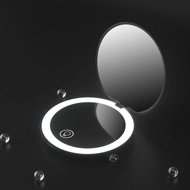 2X/10X didinamasis veidrodis rankinis makiažo veidrodis 6500K LED makiažo veidrodis dvipusis kišeninis makiažo veidrodis Magnetinis kosmetinis veidrodis