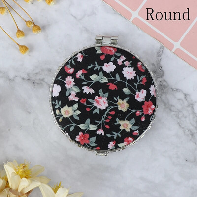 Mini kosmētikas spoguļi, kompakti kabatas ziedi, divpusēji salokāmi vintage kosmētikas spoguļi