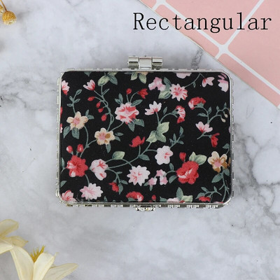 Mini kosmētikas spoguļi, kompakti kabatas ziedi, divpusēji salokāmi vintage kosmētikas spoguļi