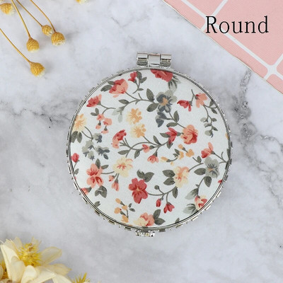 Mini kosmētikas spoguļi, kompakti kabatas ziedi, divpusēji salokāmi vintage kosmētikas spoguļi