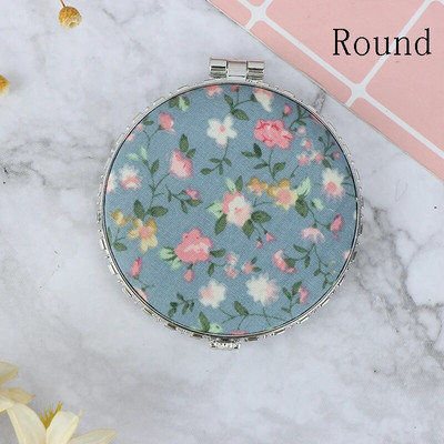 Mini kosmētikas spoguļi, kompakti kabatas ziedi, divpusēji salokāmi vintage kosmētikas spoguļi