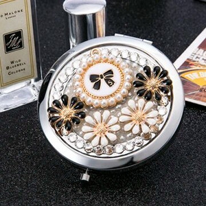Mini džepno kozmetičko ogledalo za šminkanje, kristalno seksi cipele s crvenim usnama Hnadbag cvijet, vjenčani darovi, 1:2 povećalo ogledalo za šminkanje