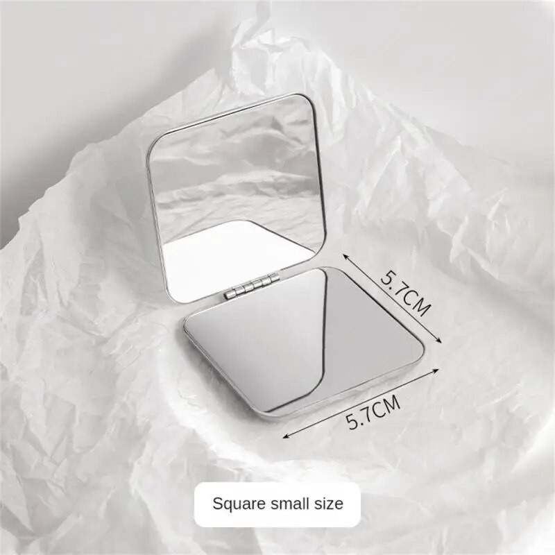 1kom prijenosno žensko ogledalo za šminkanje od nehrđajućeg čelika, ručni džep, ultra tanko nesalomljivo ogledalo, kozmetičko ogledalo za šminkanje