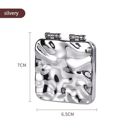 Rokās salokāms pārnēsājams kabatas spogulis var stāvēt Mini krāsains darbvirsmas dekoratīvais spogulis Rokā turami salokāmi kosmētikas spoguļi