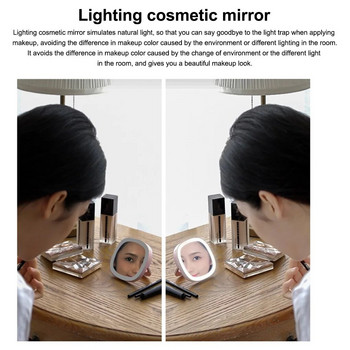 Μίνι φορητός καθρέφτης μακιγιάζ LED 3 Gear Light Ρυθμιζόμενο Γραφείο χειρός 30 LEDs Pocket Makeup Mirror Light Beauty Cosmetic Tool