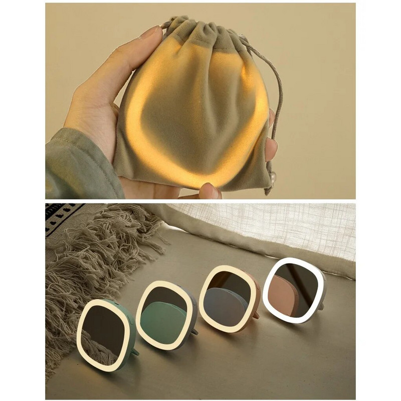 Mini prijenosno LED ogledalo za šminkanje 3 svjetla zupčanika Podesivi ručni stol 30 LED dioda džepno ogledalo za šminkanje Ljepota kozmetički alat