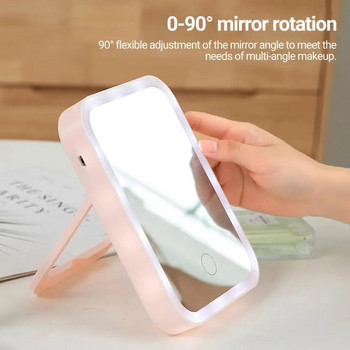1/3 χρώματος Light LED Καθρέφτης Μακιγιάζ Illuminated Clear Touch Control Micro USB Επαναφορτιζόμενοι καλλυντικοί καθρέφτες για γυναίκες