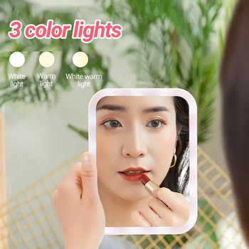 1/3 χρώματος Light LED Καθρέφτης Μακιγιάζ Illuminated Clear Touch Control Micro USB Επαναφορτιζόμενοι καλλυντικοί καθρέφτες για γυναίκες