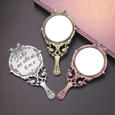 Ретро ръчни огледала Огледало за грим Кухо козметично компактно огледало за жени