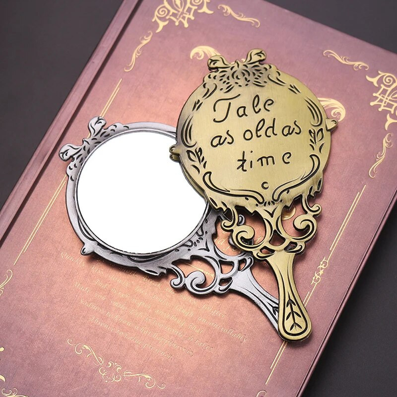 Retro rankiniai veidrodžiai makiažo veidrodis tuščiaviduris kosmetinis kompaktiškas veidrodis moterims
