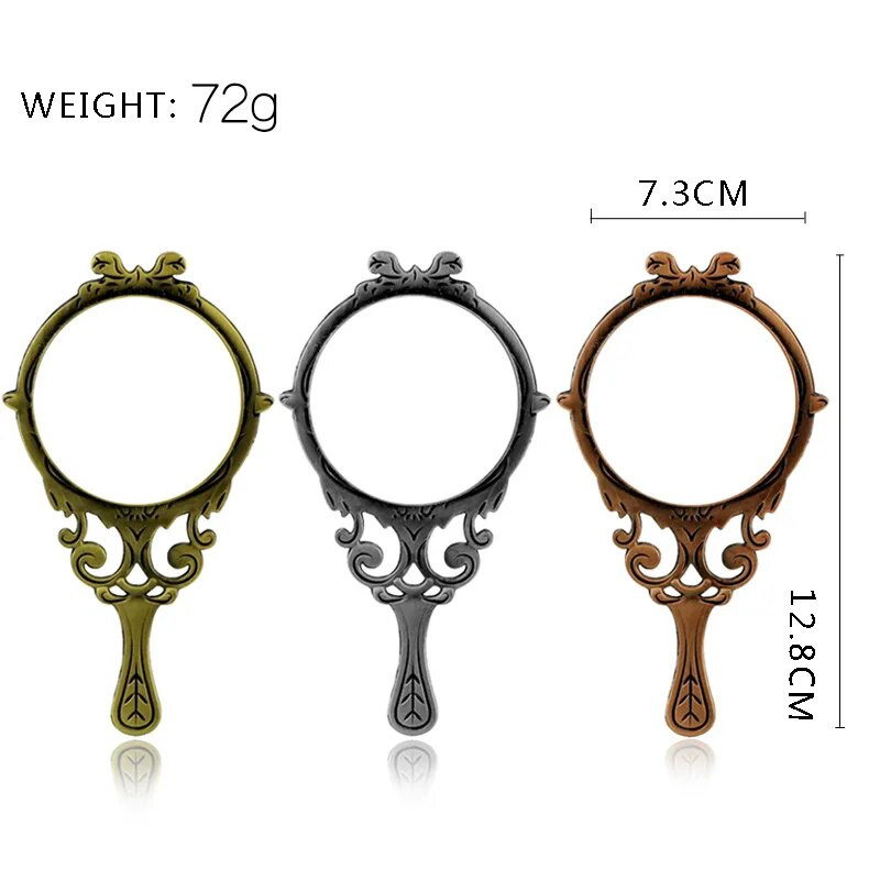 Retro rankiniai veidrodžiai makiažo veidrodis tuščiaviduris kosmetinis kompaktiškas veidrodis moterims