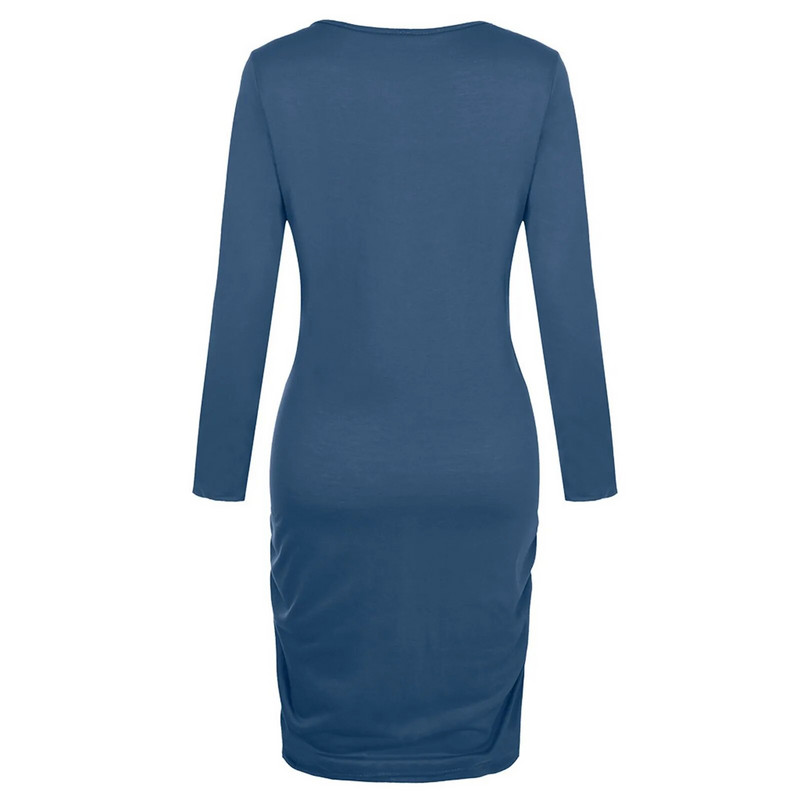 Trudničke haljine za trudnice Ležerna haljina dugih rukava za trudnice Ležerna haljina za majke O-izrez Ležerna odjeća za trudnice Vestir