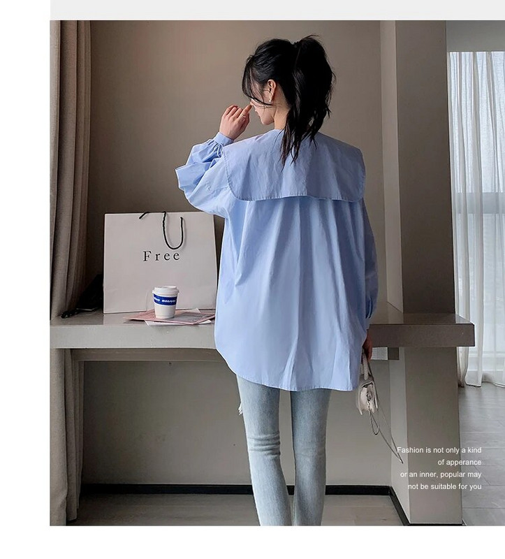 Jesenske modne majice za trudnice 2023., velike veličine, dugih rukava, ovratnik na ovratnik, pamučne bluze za trudnice, trudnička odjeća