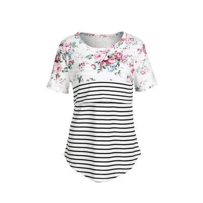 Καλοκαιρινά μπλουζάκια για θηλασμό εγκυμονούσες Θηλασμό Κοντομάνικο μπλουζάκι Μπλουζάκια εγκυμοσύνης Casual Ρούχα σε μέγεθος