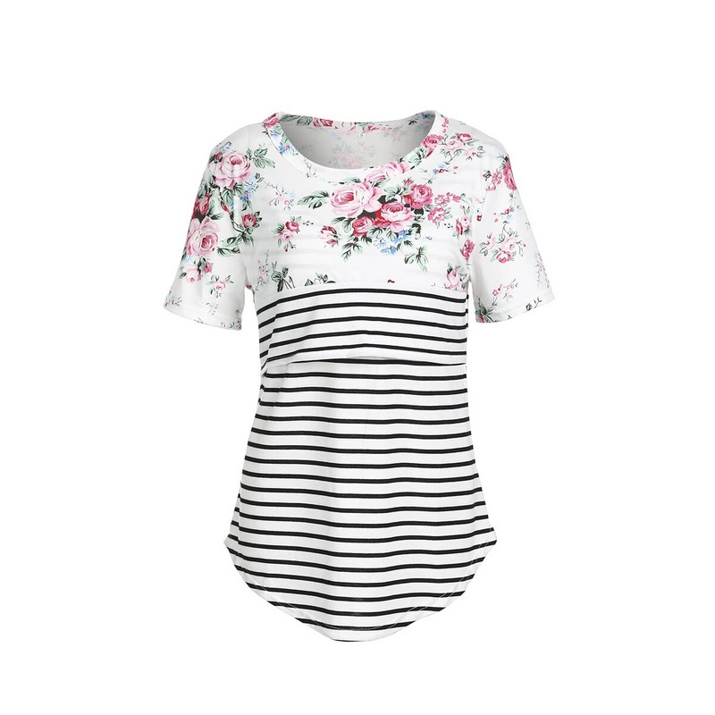 Καλοκαιρινά μπλουζάκια για θηλασμό εγκυμονούσες Θηλασμό Κοντομάνικο μπλουζάκι Μπλουζάκια εγκυμοσύνης Casual Ρούχα σε μέγεθος