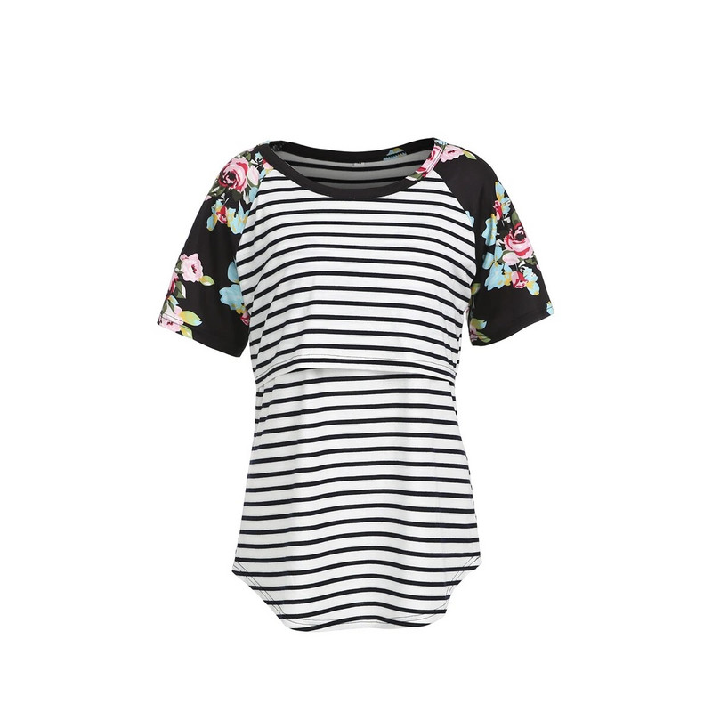Καλοκαιρινά μπλουζάκια για θηλασμό εγκυμονούσες Θηλασμό Κοντομάνικο μπλουζάκι Μπλουζάκια εγκυμοσύνης Casual Ρούχα σε μέγεθος