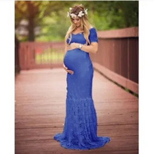 Trudnička haljina s v-izrezom kratkih rukava Čipkasta haljina Elegantna maksi haljina u obliku sirene za trudnice Seksi odjeća za snimanje fotografija Rekvizit za trudnice