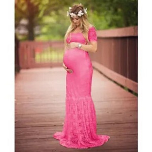 Trudnička haljina s v-izrezom kratkih rukava Čipkasta haljina Elegantna maksi haljina u obliku sirene za trudnice Seksi odjeća za snimanje fotografija Rekvizit za trudnice