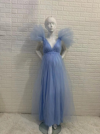 Moderna i slatka dugačka duga haljina visokog struka za trudnice za fotografije, dugačka haljina za trudnice