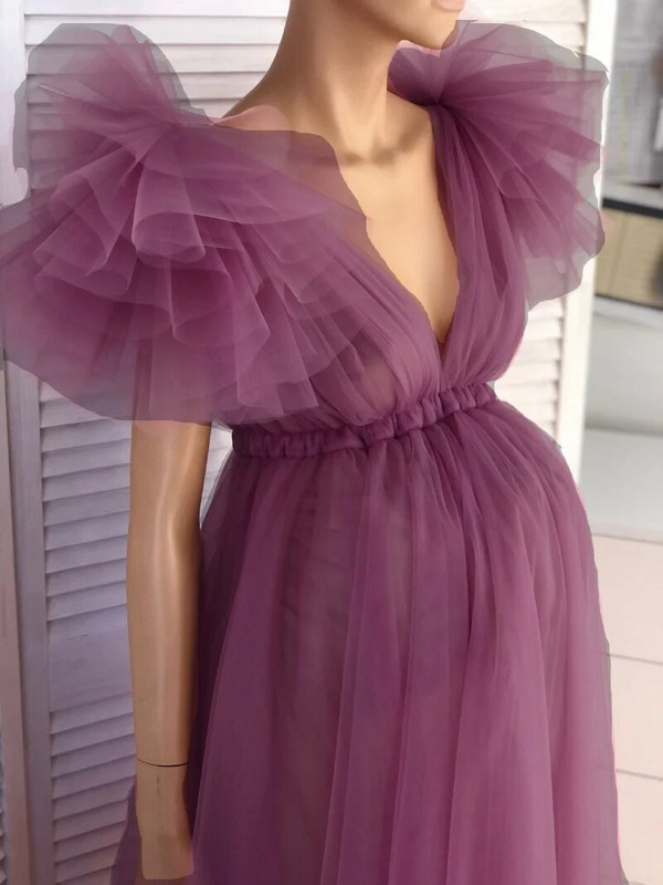 Moderna i slatka dugačka duga haljina visokog struka za trudnice za fotografije, dugačka haljina za trudnice