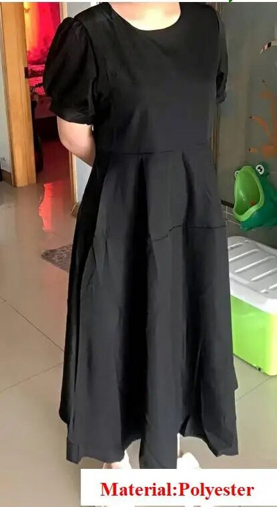 Kvalitetna trudnička pamučna lanena haljina Vintage dizajna Jednobojna trudnička haljina A-kroja kratkih rukava Odjeća za trudnice