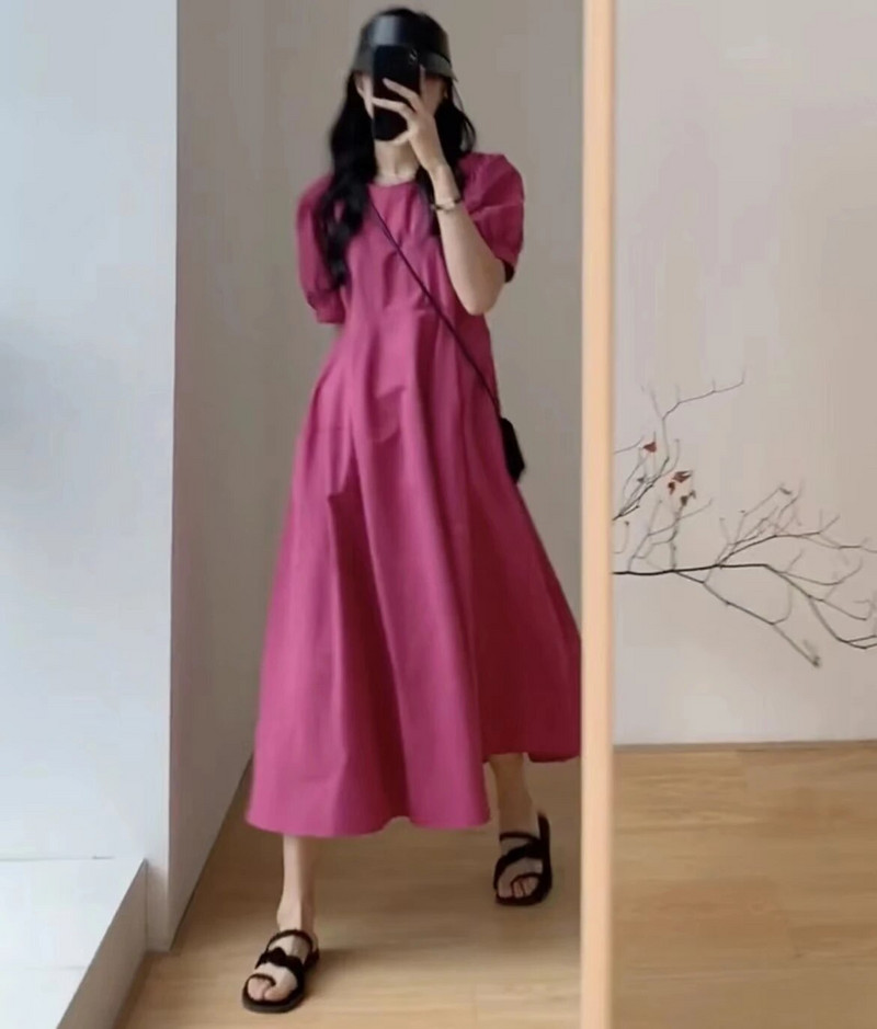 Kvalitetna trudnička pamučna lanena haljina Vintage dizajna Jednobojna trudnička haljina A-kroja kratkih rukava Odjeća za trudnice