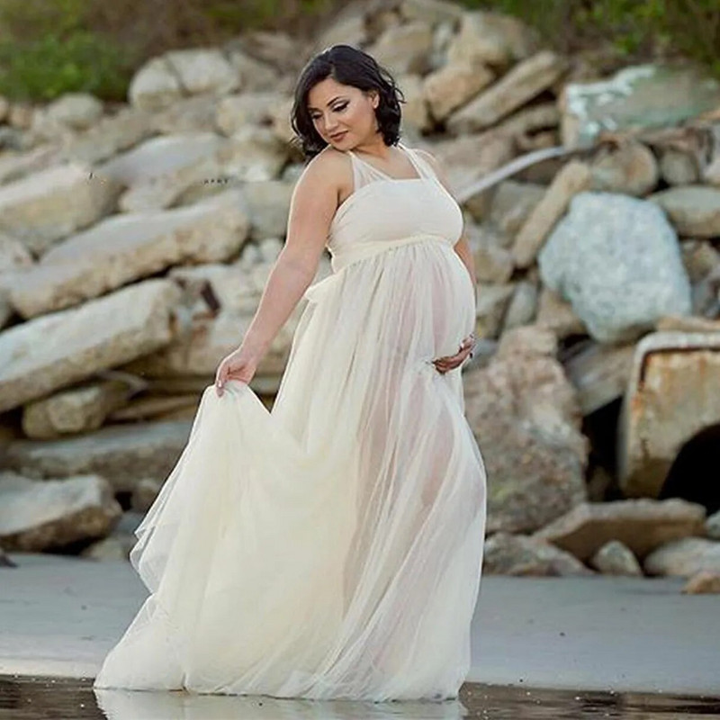 Novi rekviziti za trudničko fotografiranje Fotografija trudničke haljine Trudničke haljine za fotografiranje Trudnička haljina Čipkana maksi haljina 2023.