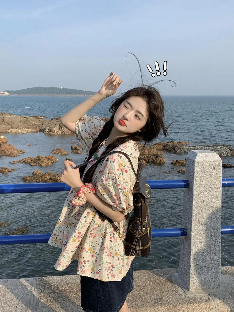 Korejski stil Petar Pan kragna Trudničke cvjetne košulje kratkih rukava Modni print Bluze za trudnice Plisirane široke majice