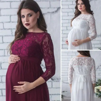 Реквизит за снимки на бременни Рокля Рокля за бременни майки Дамски дрехи за бременни Дантелена рокля за облекло за фотосесия на бременни