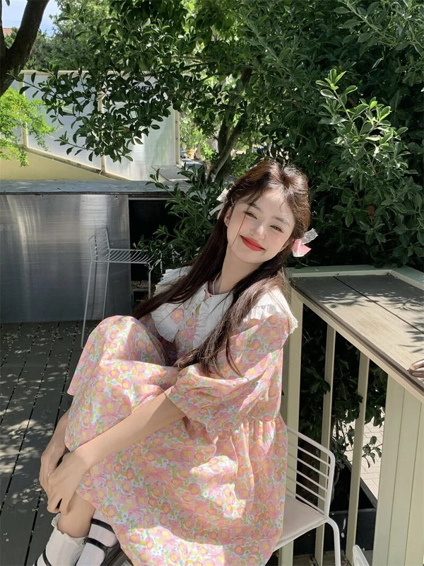 Mīļi, jaunu meiteņu puķaini krekli, liela nolaižama apkakle ar pūšām piedurknēm grūtnieču brīvas blūzes Jauka balles kleita grūtniecei