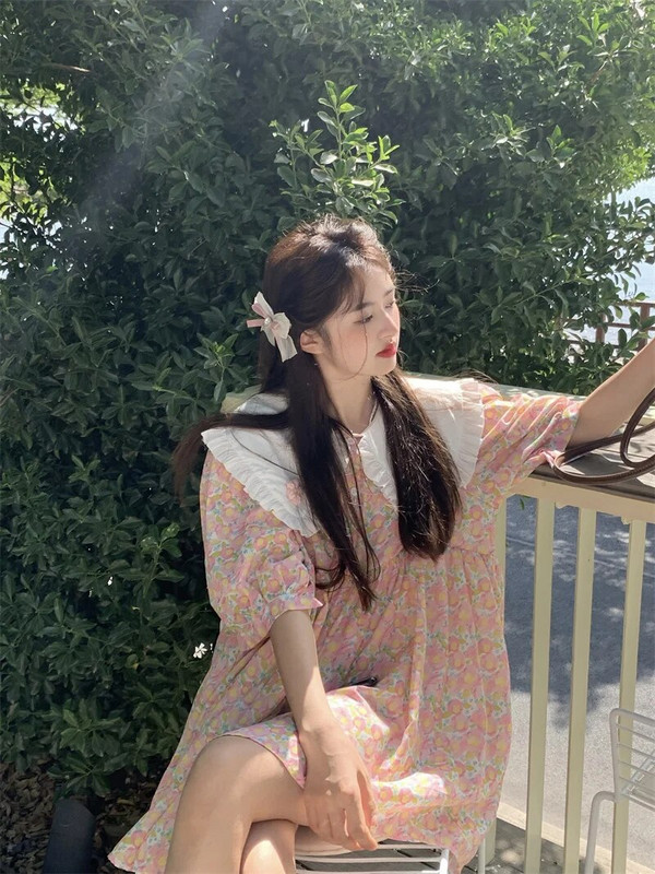 Mīļi, jaunu meiteņu puķaini krekli, liela nolaižama apkakle ar pūšām piedurknēm grūtnieču brīvas blūzes Jauka balles kleita grūtniecei