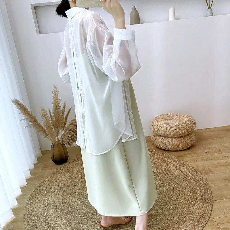 Haljine za trudnice 2 komada ljetne odjeće za trudnice Slip haljina i majica dugih rukava za zaštitu od sunca Vestidos za trudnice