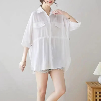 Šifonske košulje za trudnice veće veličine Duge bluze za trudnice Ležerne majice u 4 boje Trudničke široke haljine Odjeća