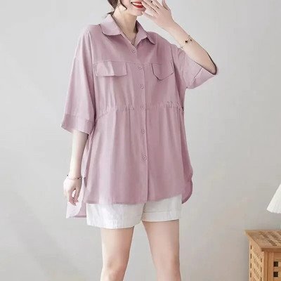 Šifonske košulje za trudnice veće veličine Duge bluze za trudnice Ležerne majice u 4 boje Trudničke široke haljine Odjeća