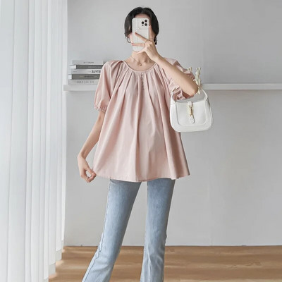 CARECODE Vasaras Grūtnieču Topi Krekli Grūtnieču Apģērbs Sievietēm Ikdienišķs Apaļkakls Īsām Piedurknēm Brīvas Liela Liela Blūze grūtniecēm