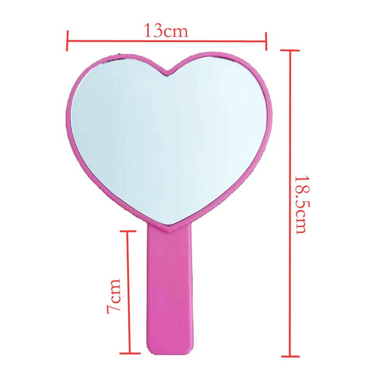 Rankinis makiažo veidrodis širdies formos Kawaii kosmetinis su rankena mielas kosmetinis veidrodis netaisyklingas kompaktiškas SPA salono dekoravimas