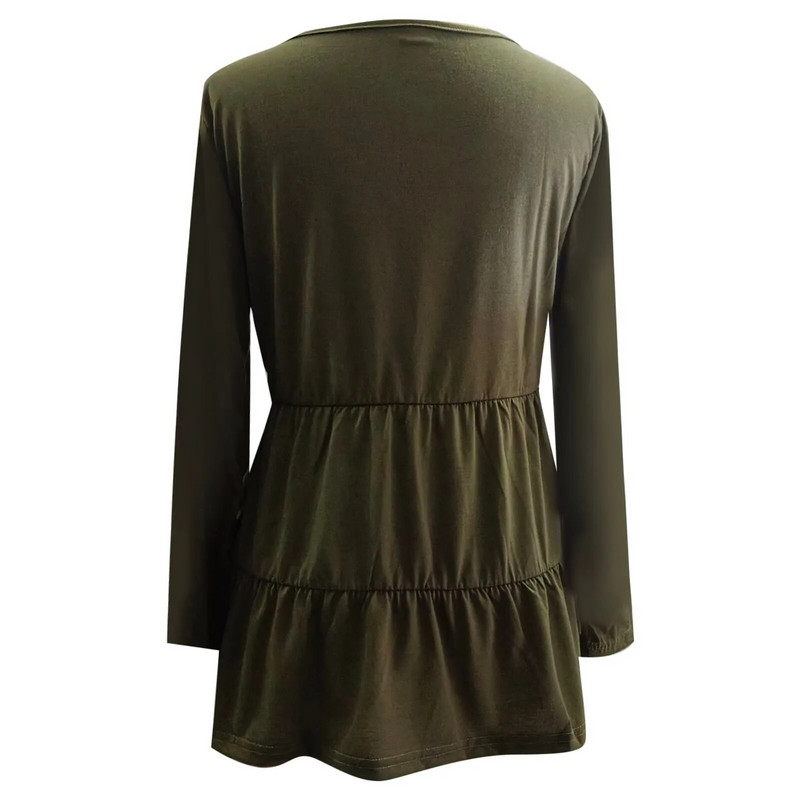 Nėščioms žindymo palaidinė Nėščioms moterims ilgomis rankovėmis marškinėliai su aukštu pakopomis, kasdieniai nėštumui skirti vienspalviai marškinėliai marškinėliai