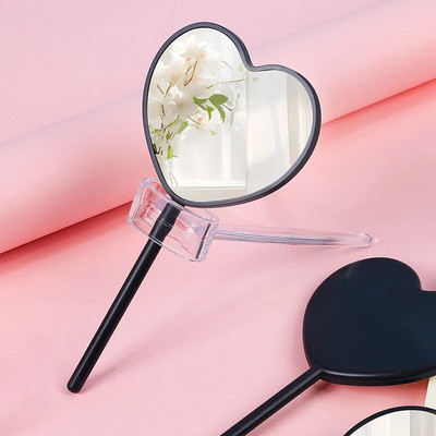 Rokā turams kosmētikas spogulis Mīlestības sirds spogulis Sieviešu roktura grims Kosmētiskie Skaistumkopšanas rīki Rokas kosmētiskais kosmētikas spogulis
